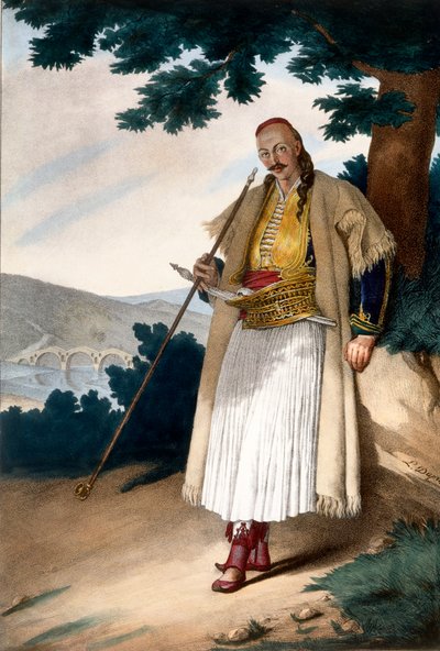 En gresk gartner eller husmann - Plate X, gravert av Lemercier fra 'Voyage à Athens et a à Constantinople', skrevet og illustrert av Dupre, 1828 av Louis Dupré