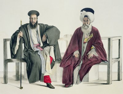 En gresk prest og en tyrker, gravert av Thierry Brothers, 1825 av Louis Dupré