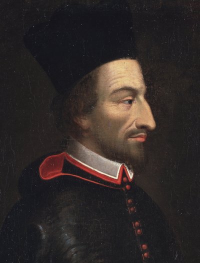 Portrett av Cornelius Jansen, kalt Jansenius, biskop av Ypres, detalj (olje på lerret av Louis Dutielt