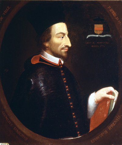 Portrett av Jansénius (1585 - 1638) av F. Ipris 1659. av Louis Dutielt