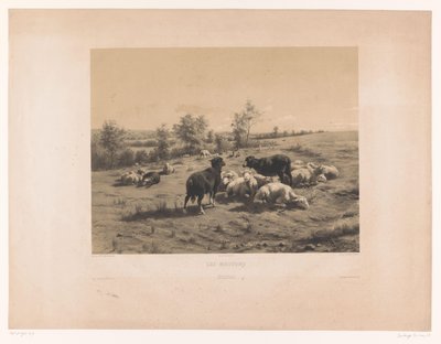 Sauer i en eng Les Moutons (tittel på objekt) av Louis Emmanuel Soulange Teissier