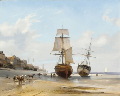 strandede båter av Eugene Isabey