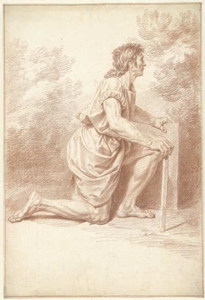 Knælende mann, til høyre av Louis Fabritius Dubourg