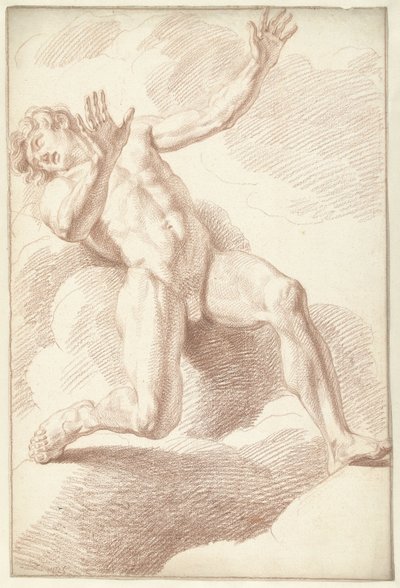 Naken mann, liggende av Louis Fabritius Dubourg