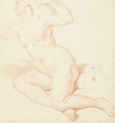 Studie av en sittende naken kvinne av Louis Fabritius Dubourg