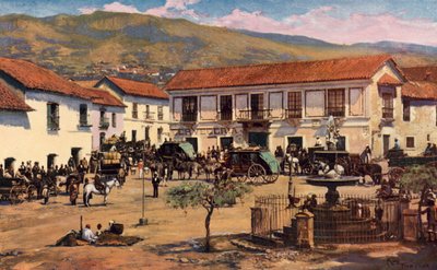 Scener i La Paz, Bolivia (farge litho) av Louis Fairfax Muckley