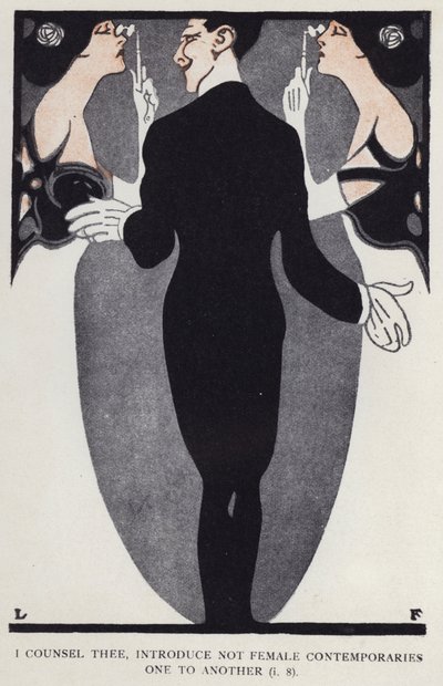 Jeg råder deg, introduser ikke kvinnelige samtidige for hverandre (farge litho) av Louis Fancher
