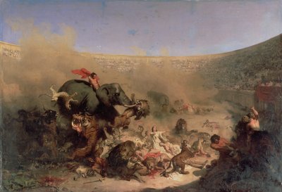 De kristne kastet til dyrene av romerne av Louis Felix Leullier