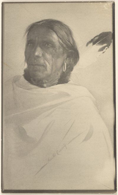 Fotografie eines Gemäldes eines amerikanischen Ureinwohners (signiert Gerald Cassidy) von Louis Fleckenstein