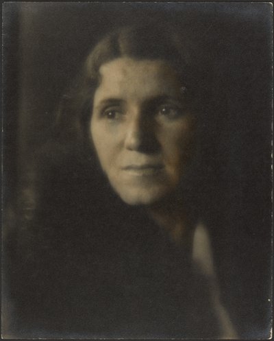 [Portrett av en kvinne i skygge] av Louis Fleckenstein