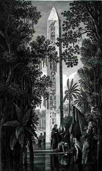 Obelisk of Mathariyyah, gravert av Jean Antoine Pierron (fl.1780-1812) fra bind III av 