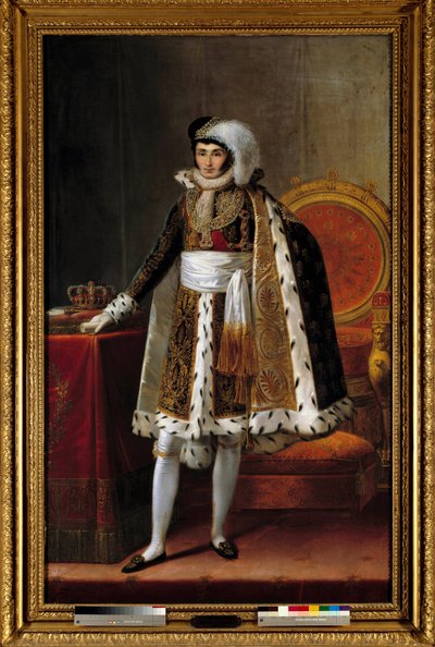 Portrett til fots av Jerome Bonaparte (1784-1860) konge av Westfalen. I kostyme som kommandør av Ordenen av den kongelige krone av Wesphalia, ca. 1810. Maleri tilskrevet Louis Francois Aubry (1767-1851) eller Francois Joseph Kinson (Kinsoen) (1770-1839). av Louis Francois (attr. to) Aubry