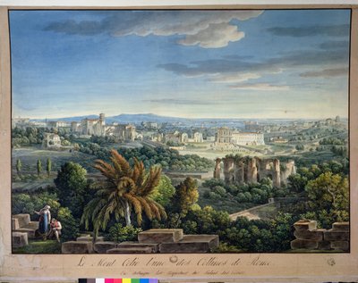 Utsikt over Celian Hill, Roma, ca. 1800 av Louis Francois Cassas