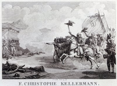 Fransk revolusjon: "" generalen og marekalen Francois Christophe Kellermann (1735-1820) under slaget ved Valmy den 20.09.1792"" Gravering av Louis Francois Couche (1782-1849) Paris fra 1700-tallet, Musee Carnavalet av Louis Francois Couche