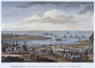 'Engelsmennenes ombordstigning i Holland, 30. november 1799' av Louis Francois Couche