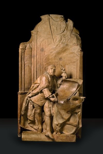Modell for monumentet til George Frideric Handel i Westminster Abbey (terrakotta og gips av Paris) av Louis Francois Roubillac
