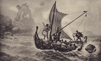 Ulysses håner kyklopene av Louis Frederic Schutzenberger