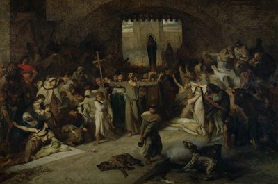 Pesten i Tournai i 1095, 1883 av Louis Gallait