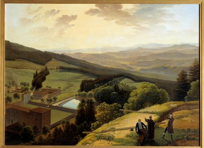 Arno-dalen sett fra klosteret Vallombrosa, nær ""Paradisino"" av Louis Gauffier