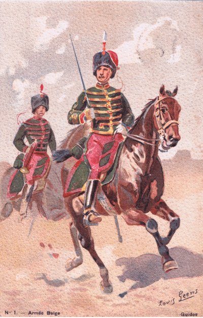 Guider, postkort, 1920-tallet av Louis Geens