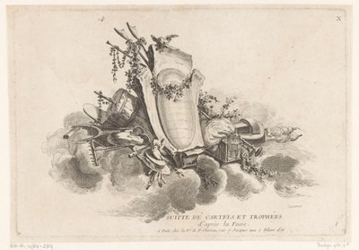 Kartusj med landbruksgjenstander X Suitte De Cartels Et Trophées (serietittel på objekt) IIe Volume De l