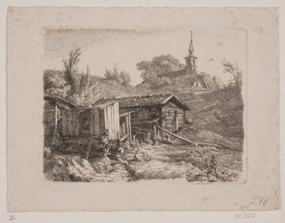 Landskap med vannmølle av Louis Gurlitt