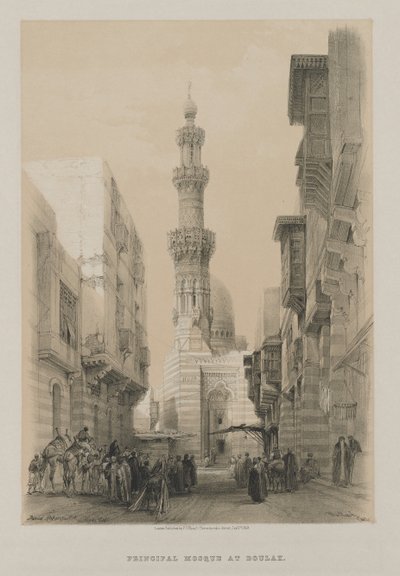 Egypt og Nubia, bind III: Bullack, Kairo, ca. 1846. av Louis Haghe
