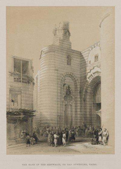 Egypt og Nubia, bind III: Gate of the Metwaleys, Kairo, 1848. av Louis Haghe