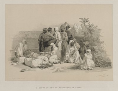 Egypt og Nubia, bind III: På slavemarkedet i Kairo, 1849. av Louis Haghe