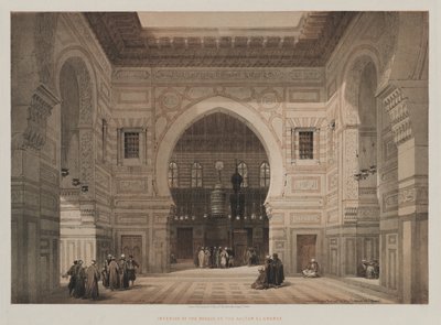 Egypt og Nubia, bind III: Interiør i moskeen til Sultan El Ghoree av Louis Haghe