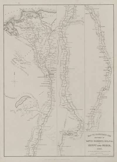 Egypt og Nubia, bind III: Kart for å illustrere skissene til David Roberts, Esq: R.A. i Egypt og Nubia 1849 av Louis Haghe