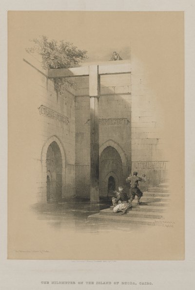 Egypt og Nubia, bind III: Nileometeret. Rhoda-øya, 1849. av Louis Haghe