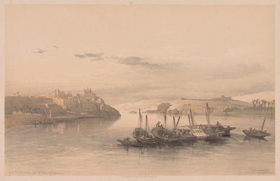 Egypt og Nubia: bind II - nr. 28, generell syn på Asouan og øya Elephantine av Louis Haghe