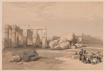 Egypt og Nubia: bind II - nr. 4, Fragmenter av de store kolossene, ved Memnonium, 1838. av Louis Haghe