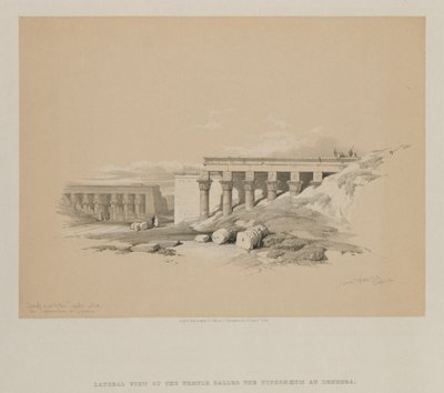 Egypt og Nubia, bind II: Sidevisning av tempelet kalt Typhonoeum ved Dendera, 1848. av Louis Haghe