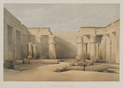 Egypt og Nubia, bind II: Medinet Abou, Theben, 1847. av Louis Haghe