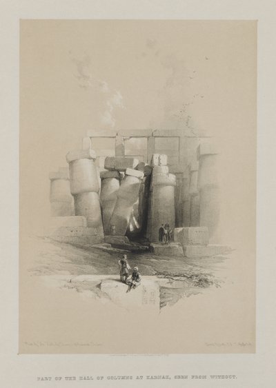 Egypt og Nubia, bind II: En del av Hall of Columns i Karnak, Theben av Louis Haghe