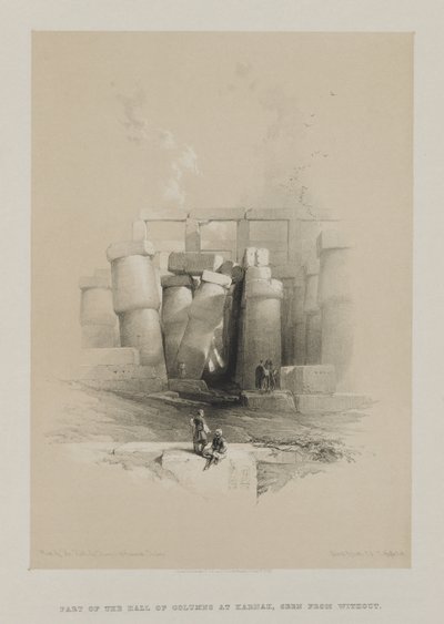Egypt og Nubia, bind II: En del av Hall of Columns i Karnak, Theben, 1847. av Louis Haghe