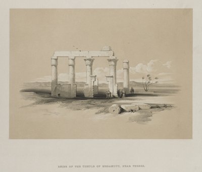 Egypt og Nubia, bind II: Ruinene av tempelet til Madamoud, i Theben, 1847. av Louis Haghe
