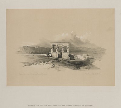 Egypt og Nubia, bind II: Isis tempel på taket til Det store tempelet i Dendera, 1848. av Louis Haghe
