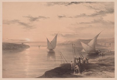 Egypt og Nubia: Bind I - nr. 12, Hadjar Silsilis av Louis Haghe