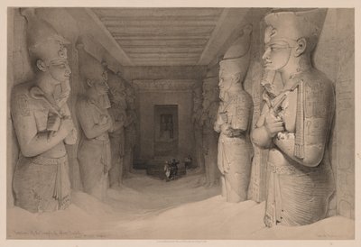 Egypt og Nubia: bind I - nr. 14, interiøret i tempelet Aboo Simbel av Louis Haghe