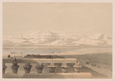 Egypt og Nubia: Bind I - nr. 30, Lybian Chain of Mountains from Temple of Luxor av Louis Haghe
