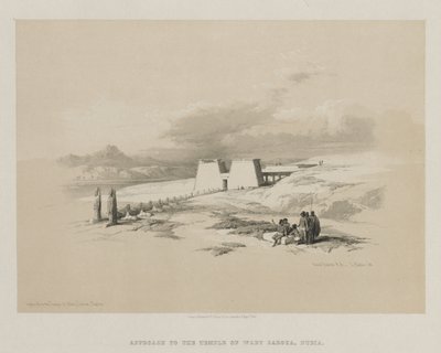 Egypt og Nubia, bind I: Tilnærming til tempelet til Wady Saboua, Nubia, 1847. av Louis Haghe