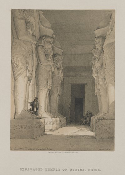 Egypt og Nubia, bind I: Utgravet tempel til Gyrshe, Nubia av Louis Haghe