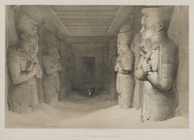 Egypt og Nubia, bind I: Interiør av tempelet til Aboo-Simbel av Louis Haghe