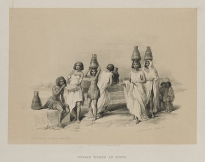 Egypt og Nubia, bind I: Nubian Women at Kortie, on the Nile av Louis Haghe