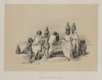 Egypt og Nubia, bind I: Nubian Women at Kortie, on the Nile, 1847. av Louis Haghe