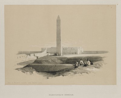 Egypt og Nubia, bind I: Obelisk i Alexandria, ofte kalt Cleopatras Needle, 1846. av Louis Haghe