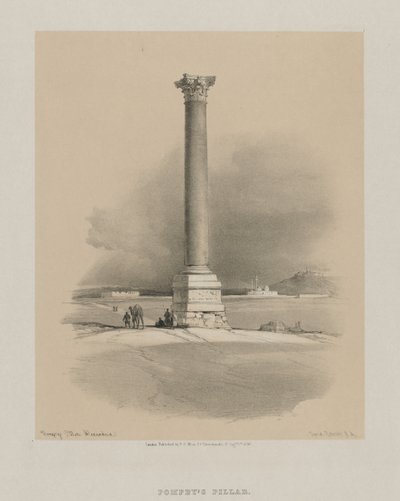 Egypt og Nubia, bind I: Pompeys-søylen, Alexandria, 1846. av Louis Haghe